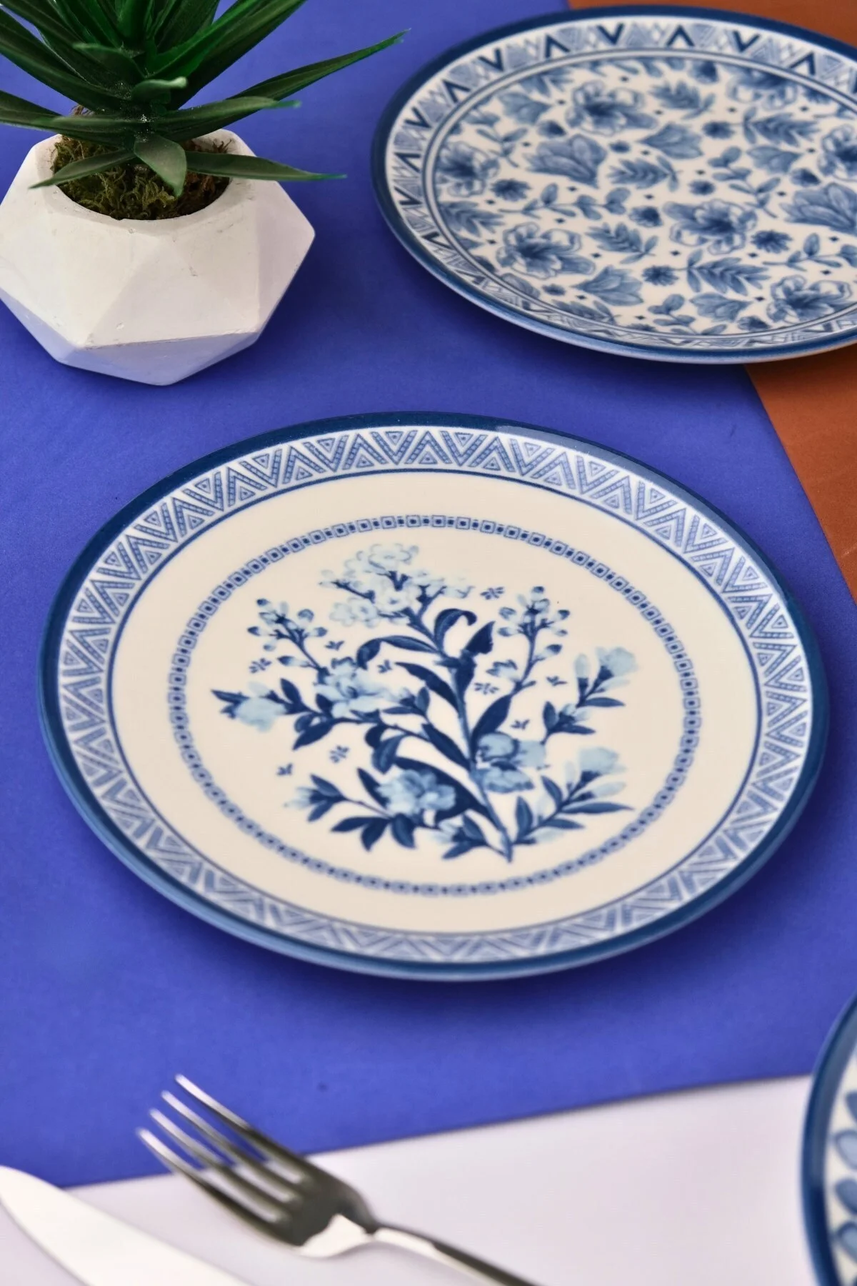 Tabak Evi Porselen Blue Heaven Pasta Takımı 20cm 4 Kişilik 4 Parça TVL4PTPRS1194 - tabakevi Görsel 4