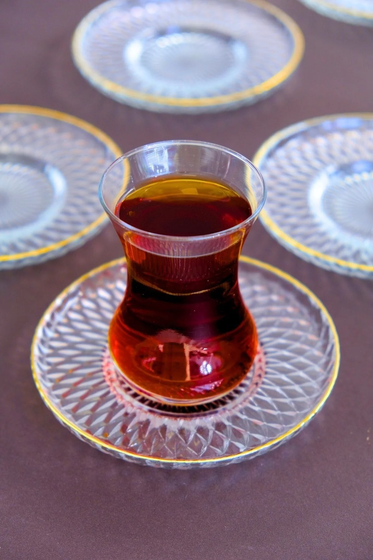 TABAK EVİ Altın Yaldız Cam Çay Tabağı 12cm 6 lı 2494 - tabakevi Görsel 6