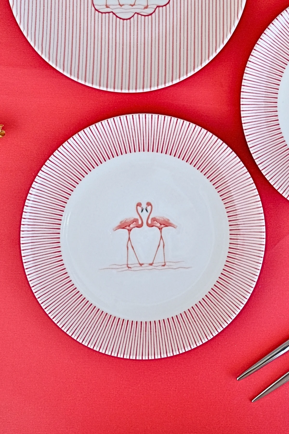 Tabak Evi Porselen Flamingo Tuval Pasta Takımı 20cm 4 Kişilik 4 Parça Tvl4ptprs1158 - tabakevi Görsel 2