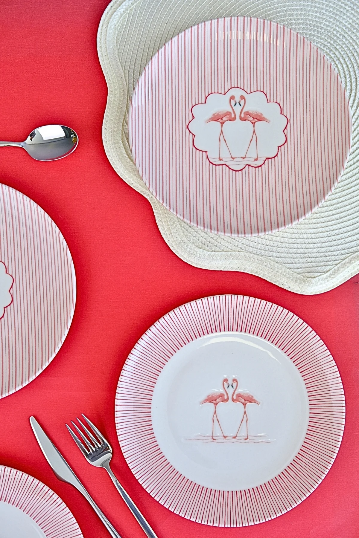 Tabak Evi Porselen Flamingo Tuval Pasta Takımı 20cm 4 Kişilik 4 Parça Tvl4ptprs1158 - tabakevi Görsel 5