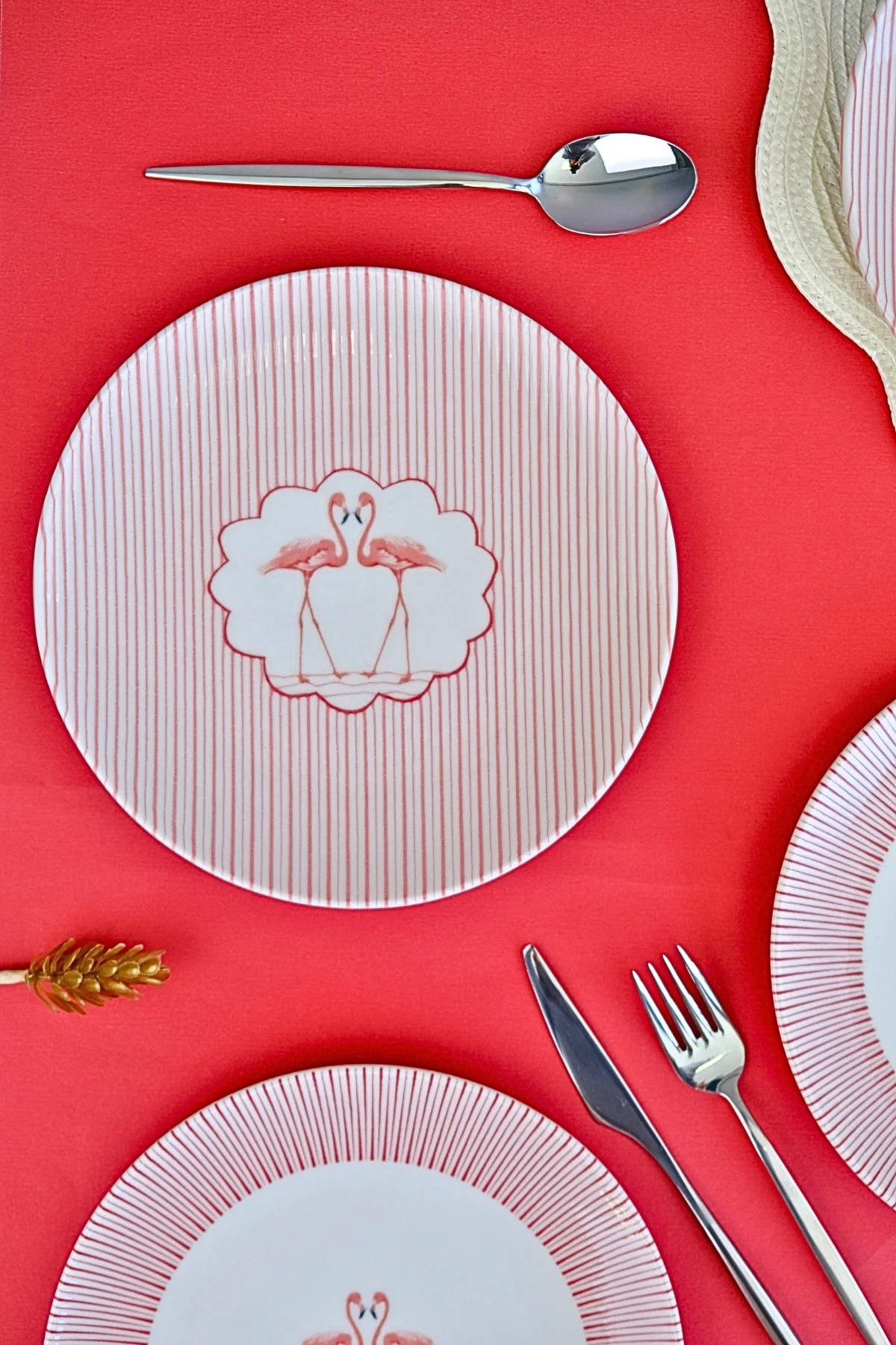 Tabak Evi Porselen Flamingo Tuval Pasta Takımı 20cm 4 Kişilik 4 Parça Tvl4ptprs1158 - tabakevi Görsel 3