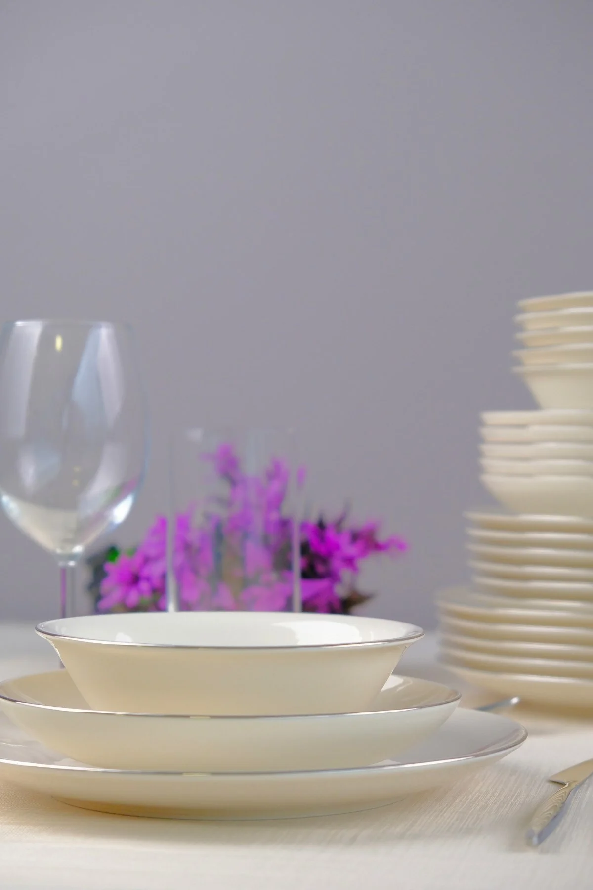 Tabak Evi Porselen Chic Platin Yemek Takımı 24 Parça 6 Kişilik - tabakevi Görsel 2