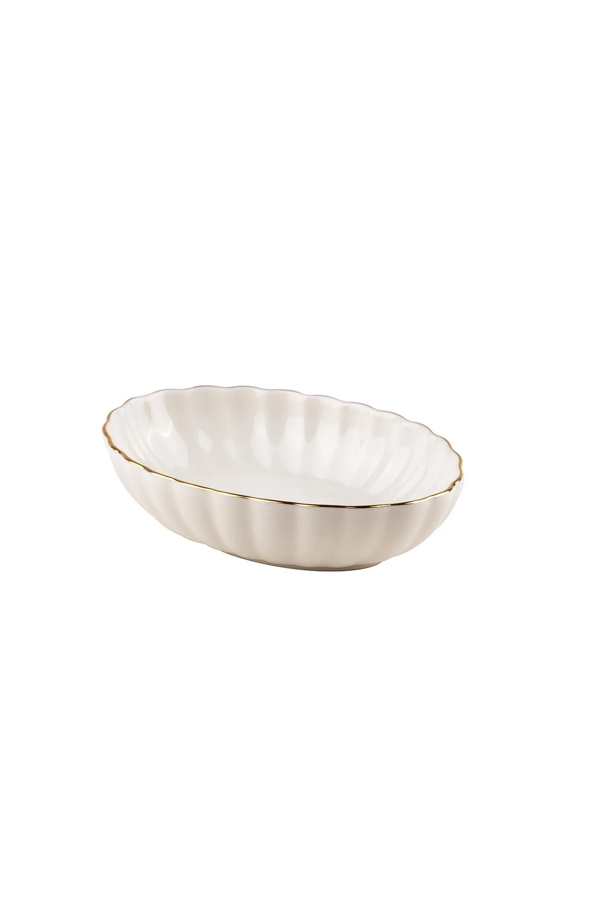 Bone Luz Form 2 Parça 15 Cm Oval Kase Altın File - Kütahya Porselen Görsel 3