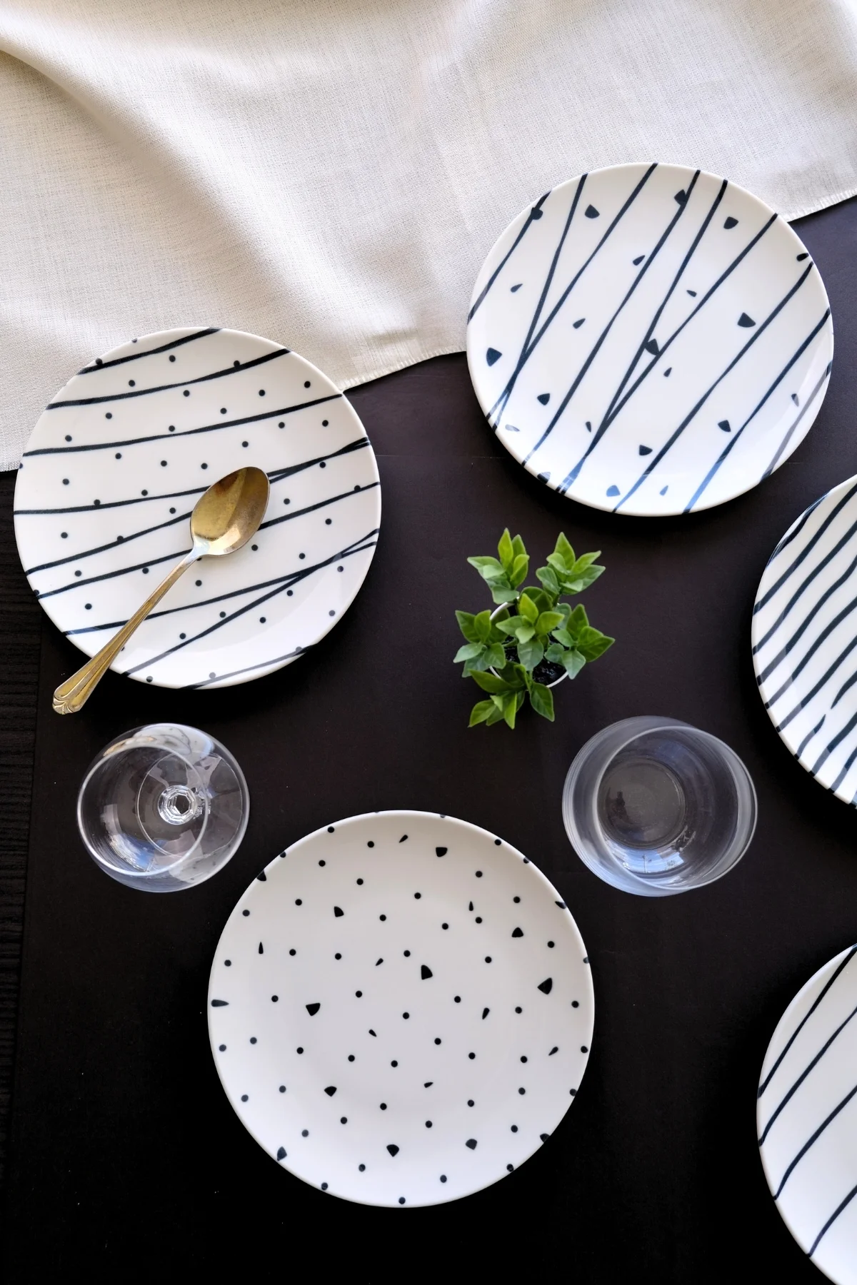 TABAK EVİ Porselen Dash Pasta Tabağı 20cm 6 Kişilik 6 Parça TVL6PTPRS1108 - tabakevi Görsel 2