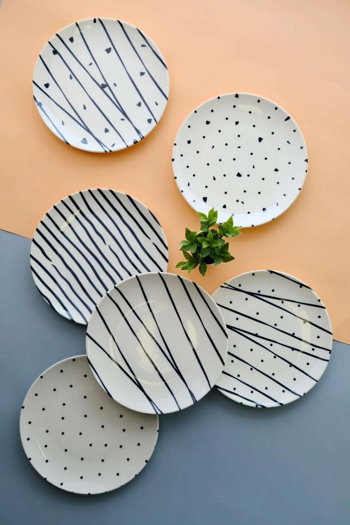 TABAK EVİ Porselen Dash Pasta Tabağı 20cm 6 Kişilik 6 Parça TVL6PTPRS1108 - tabakevi Görsel 5