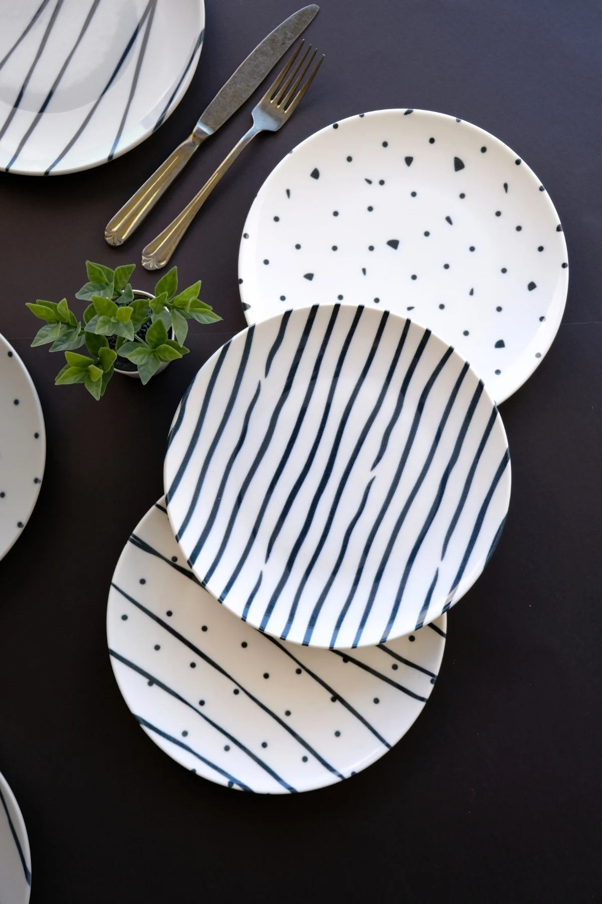 TABAK EVİ Porselen Dash Pasta Tabağı 20cm 6 Kişilik 6 Parça TVL6PTPRS1108 - tabakevi Görsel 4