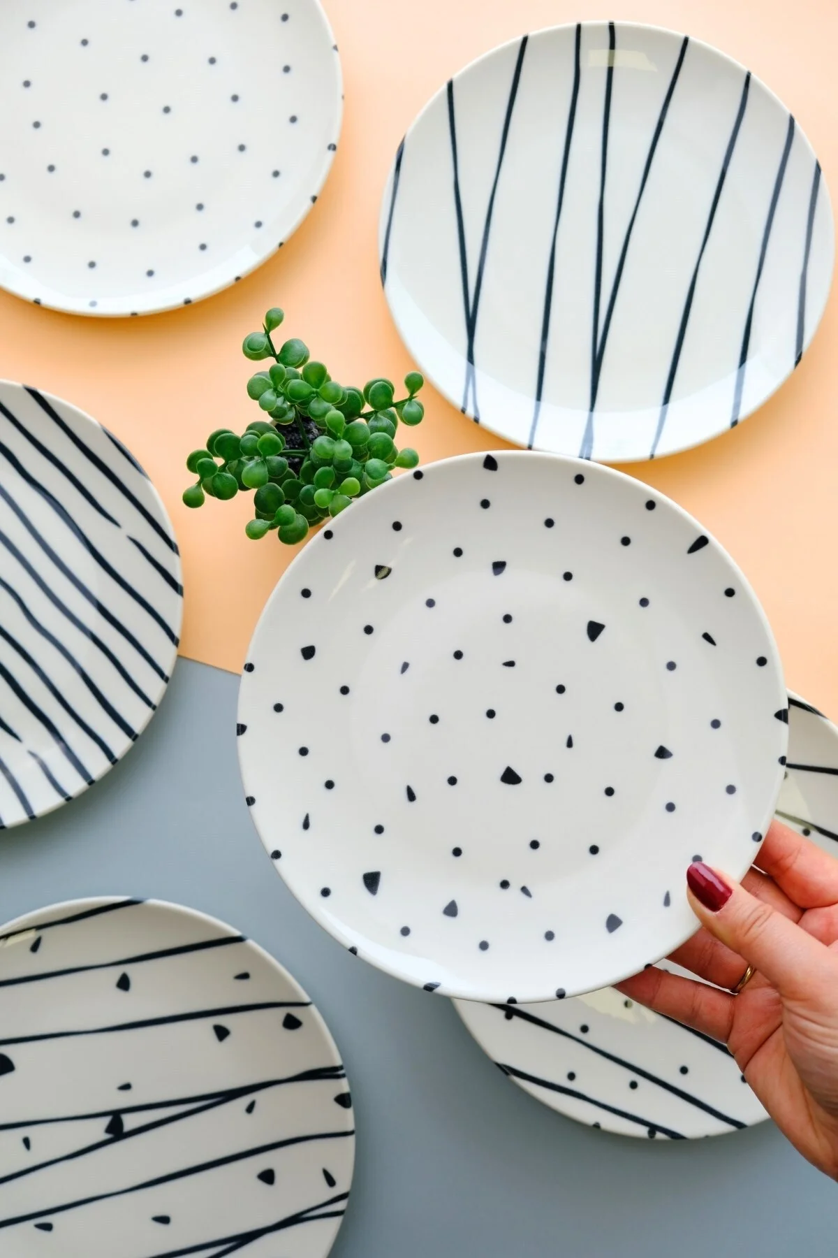 TABAK EVİ Porselen Dash Pasta Tabağı 20cm 6 Kişilik 6 Parça TVL6PTPRS1108 - tabakevi Görsel 7