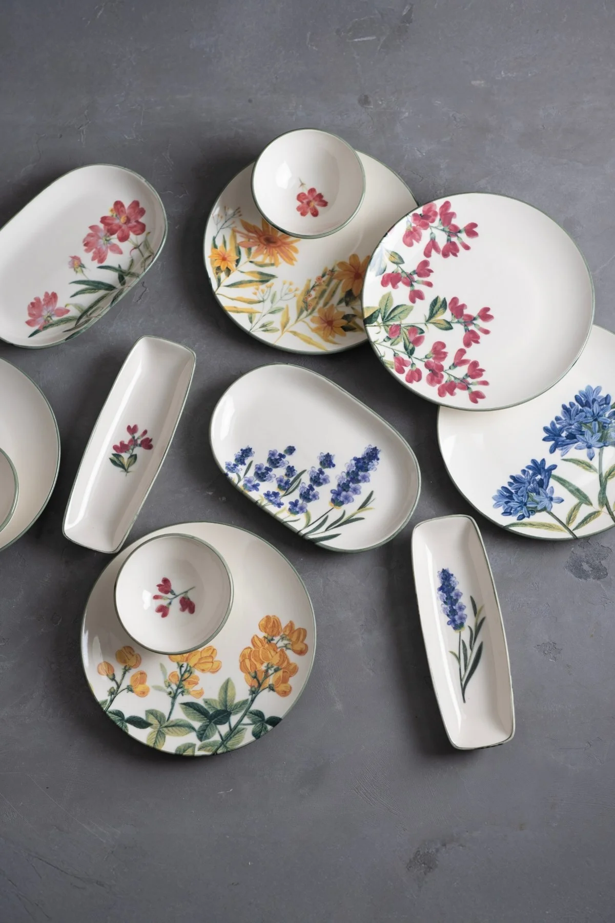 TABAK EVİ Porselen New Flower Garden Kahvaltı Takımı 6 Kişilik 14 Parça TVL14KAHPRS1109 - tabakevi Görsel 2