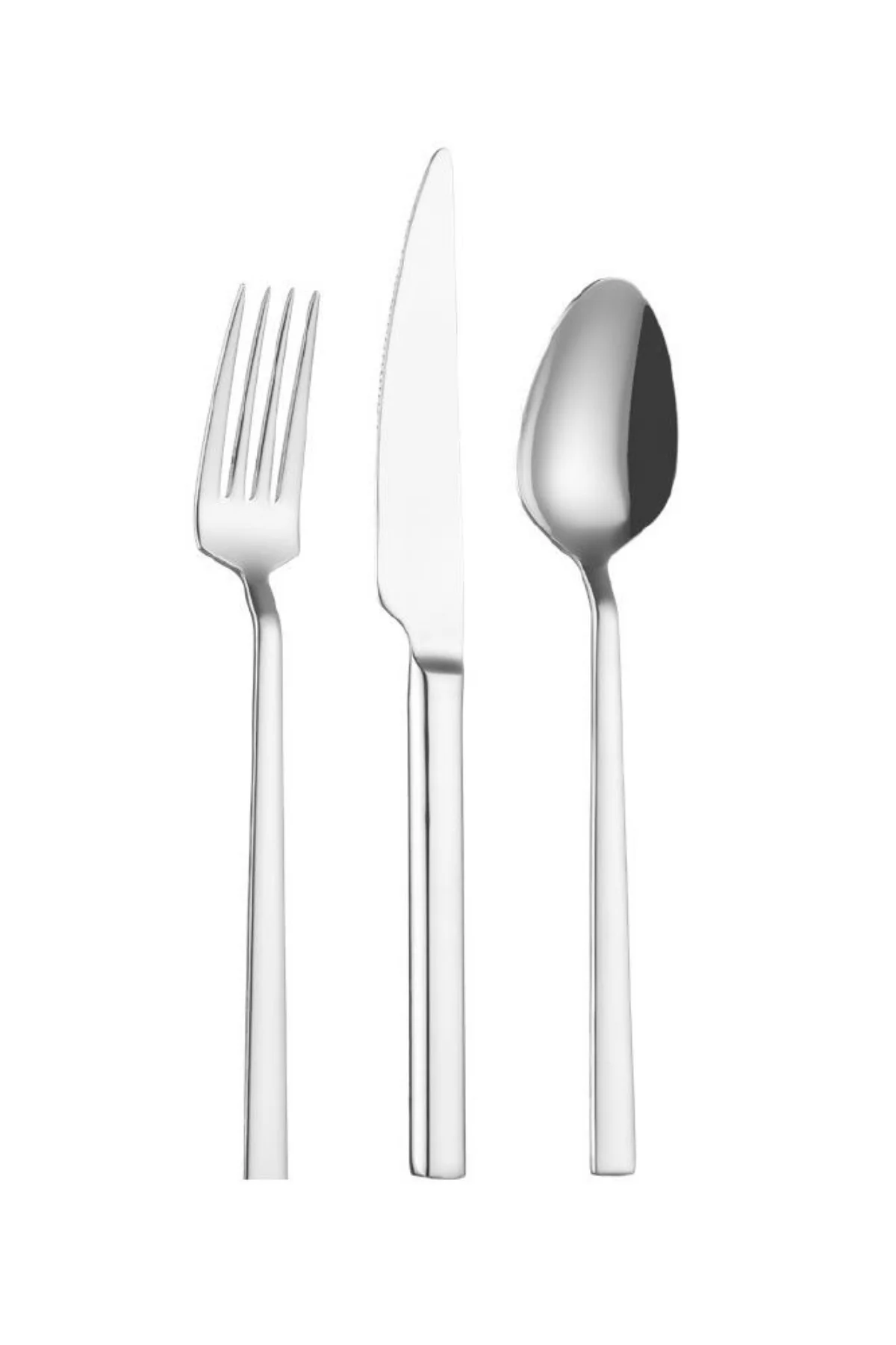 Doğa Yemek Çatal Kaşık Bıçak Takımı 18/10 Paslanmaz Çelik 6 Kişilik 18 Parça - Lugga Görsel 2