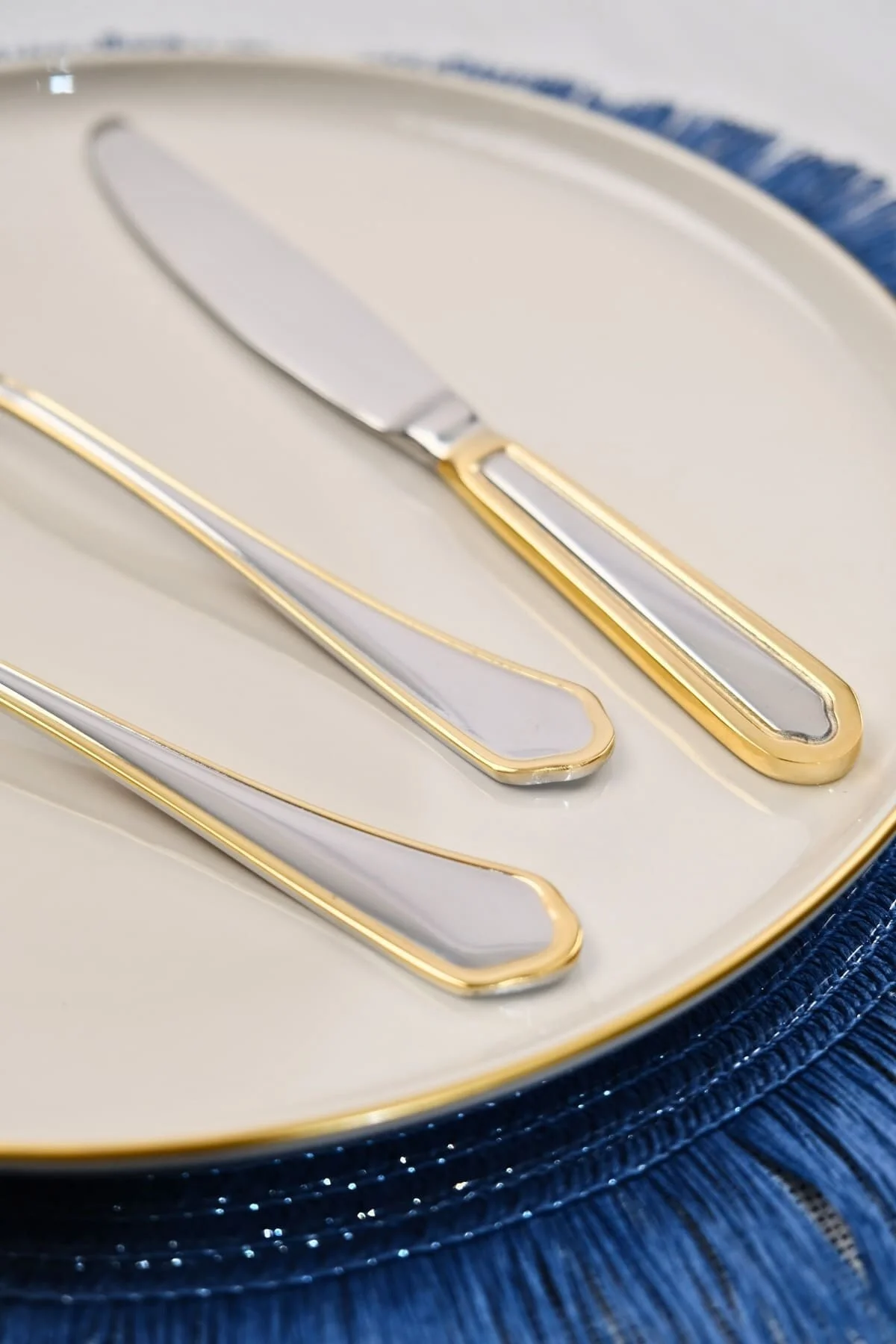 Mira Gold Yemek Çatal Kaşık Bıçak Takımı 18/10 Paslanmaz Çelik 6 Kişilik 18 Parça - Lugga Görsel 2