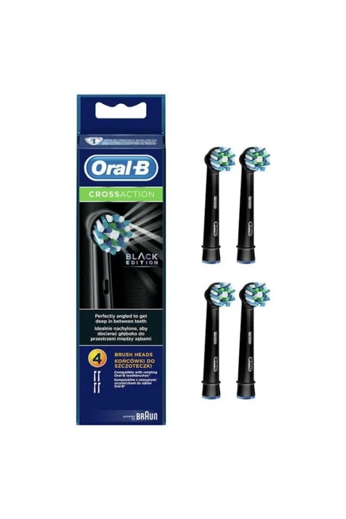 Oral-B Diş Fırçası Yedek Başlığı Cross Action Siyah 4 Adet