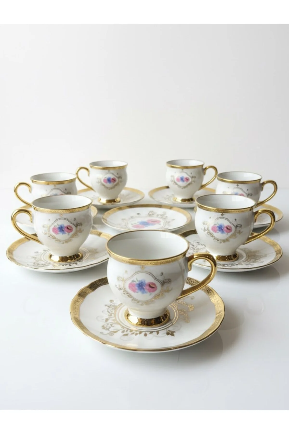 Fleur Yaldızlı 6 Kişilik Fincan Takımı P/POR-102093