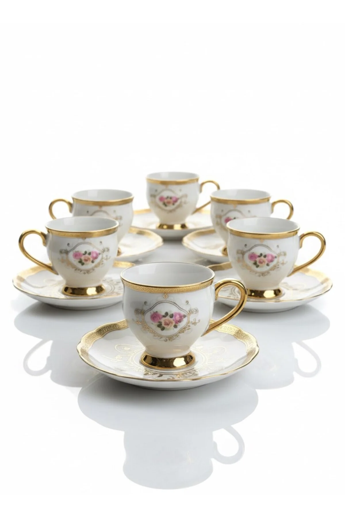 Fleur Yaldızlı 6 Kişilik Fincan Takımı P/POR-102092