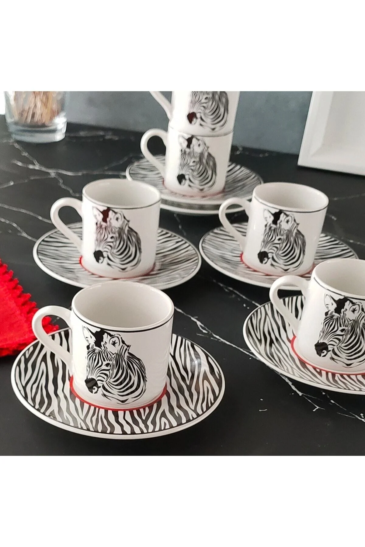 Harmony Zebra 6 Kişilik Kahve Fincan Takımı (hbf-12-kft-zeb ) - REGNA HOME Görsel 2