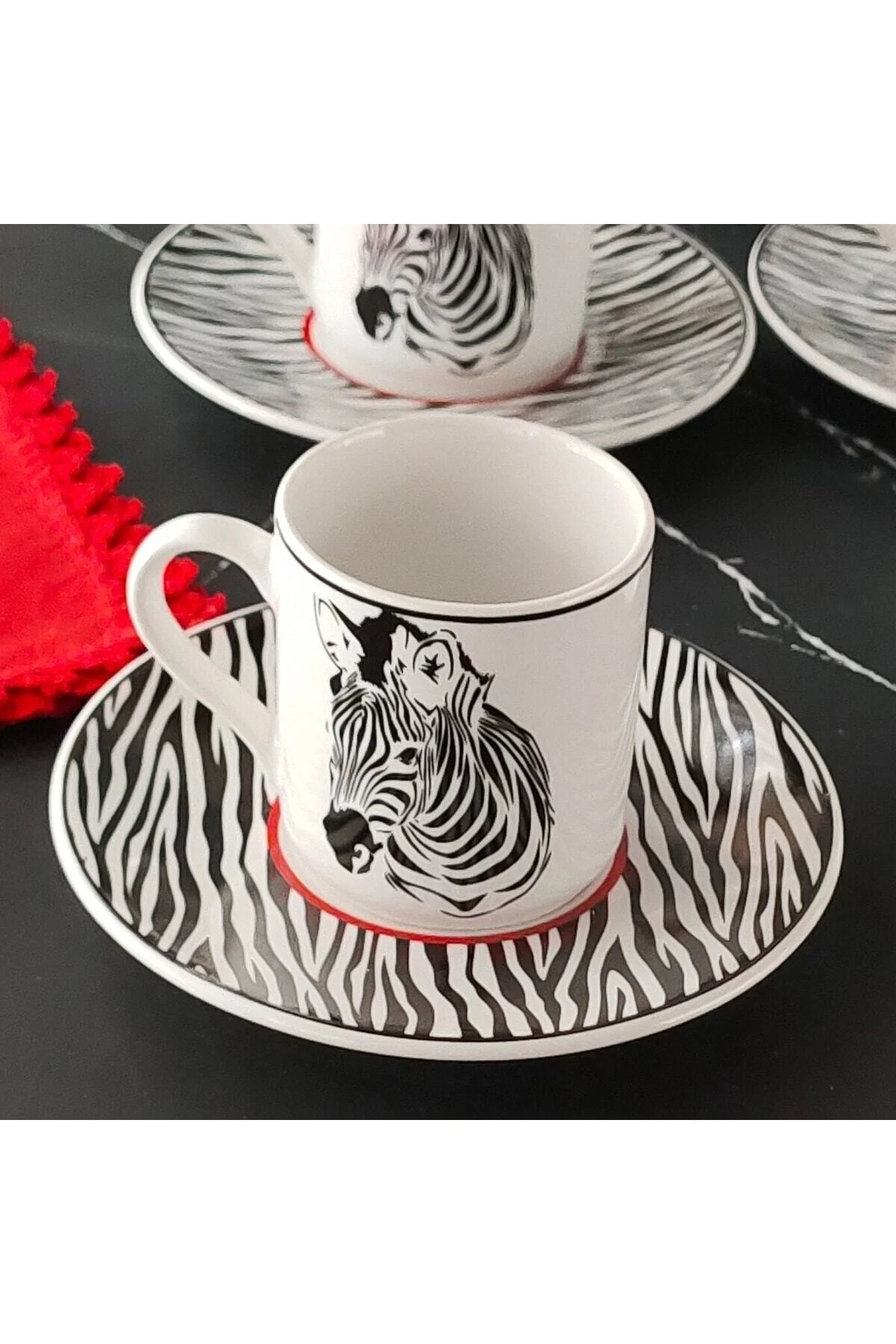 Harmony Zebra 6 Kişilik Kahve Fincan Takımı (hbf-12-kft-zeb )