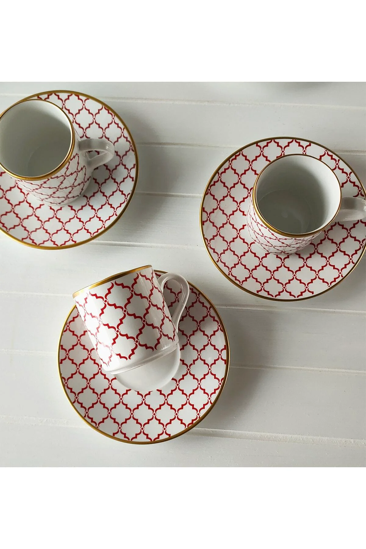 Harmony Luna Kırmızı 6 Kişilik Kahve Fincan Takımı - REGNA HOME Görsel 3