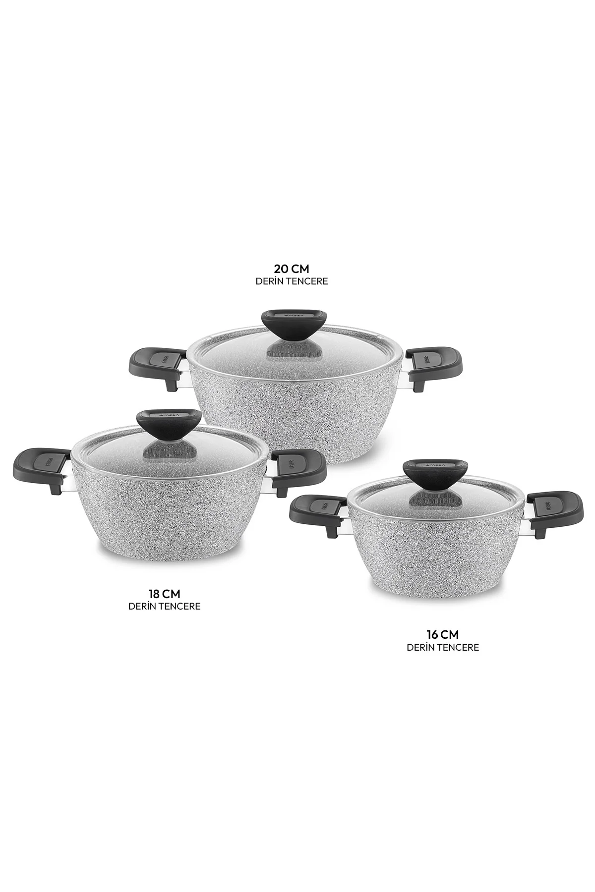 Fortis Granit 6 Parça Midi Tencere Seti Gri - Emsan Görsel 8