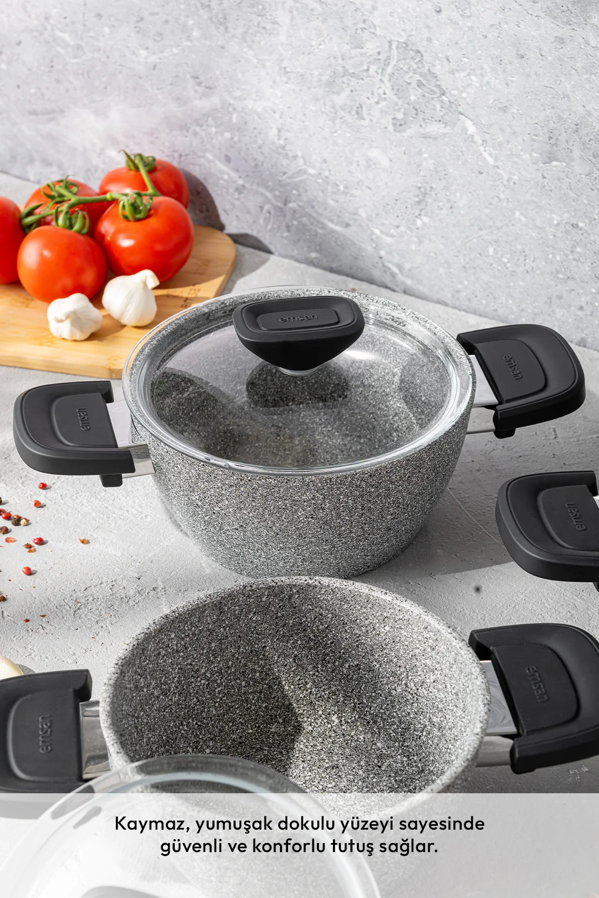 Fortis Granit 6 Parça Midi Tencere Seti Gri - Emsan Görsel 5
