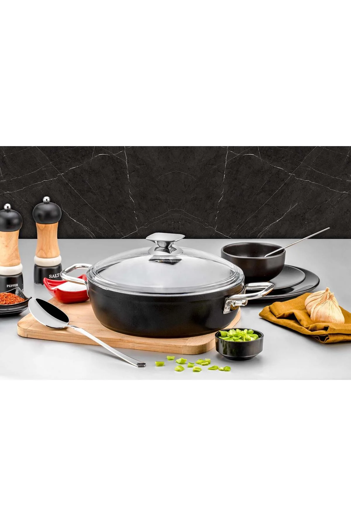 Arte Dıamond Basık Tencere 30 Cm - Evimsaray