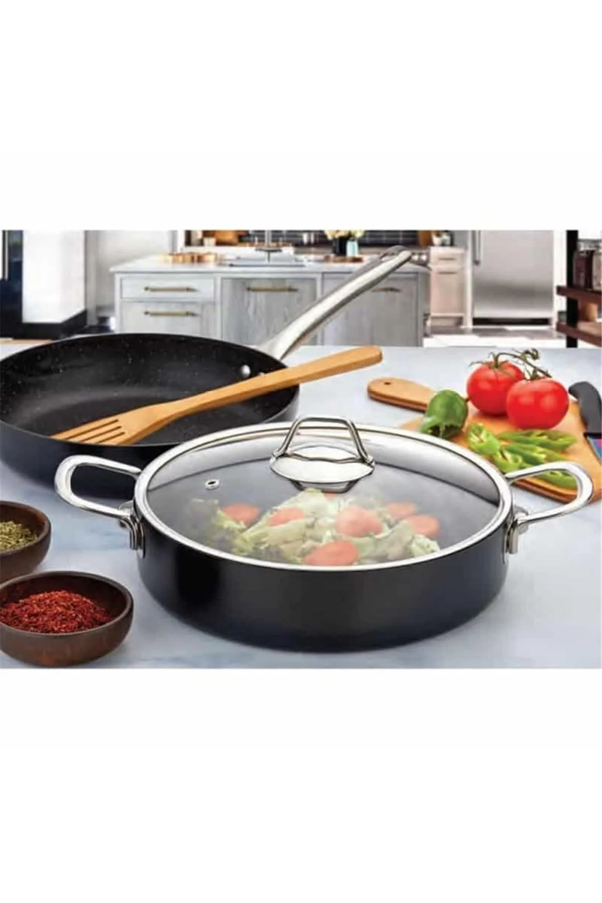 Zest Gusto Granit Basık Tencere 26 Cm - Evimsaray Görsel 2
