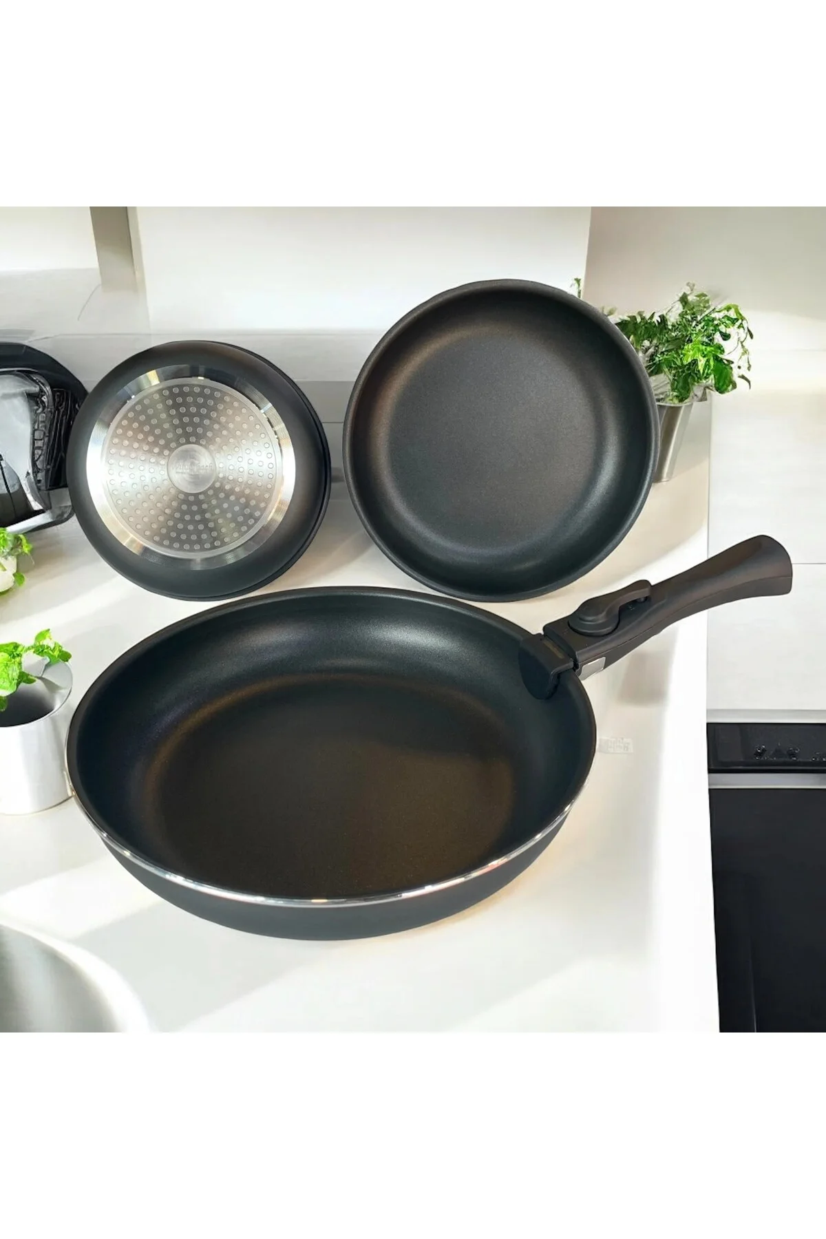 Winterbach 4 Parça Granit Tava Seti Siyah SP-600 - Evcimo Home Görsel 2