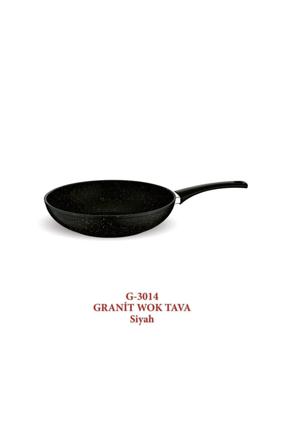 Siyah Granit Wok Tava | 28 Cm | Yapışmaz Kaplama | Yüksek Isı & Eşit Pişirme
