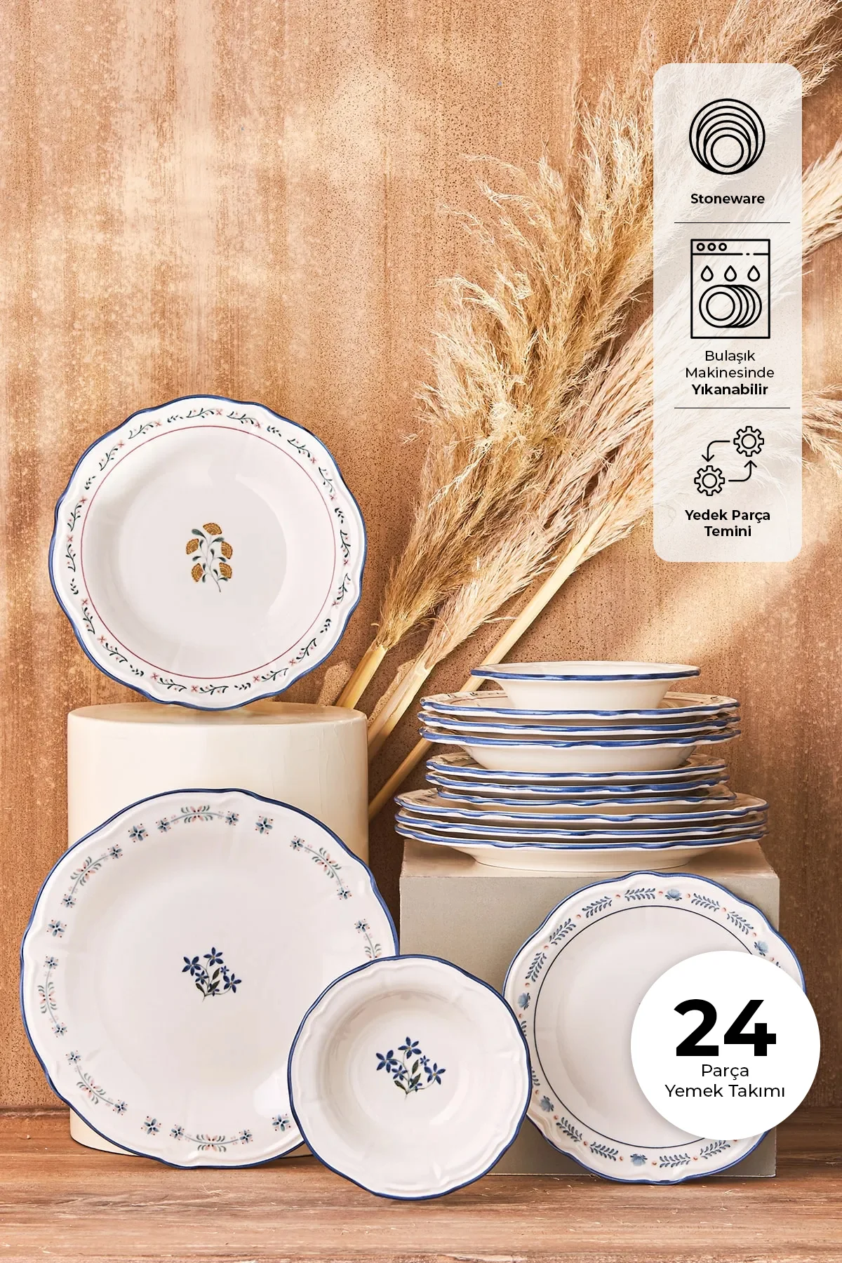 Farina Porselen 24 Parça 6 Kişilik Yemek Takımı
