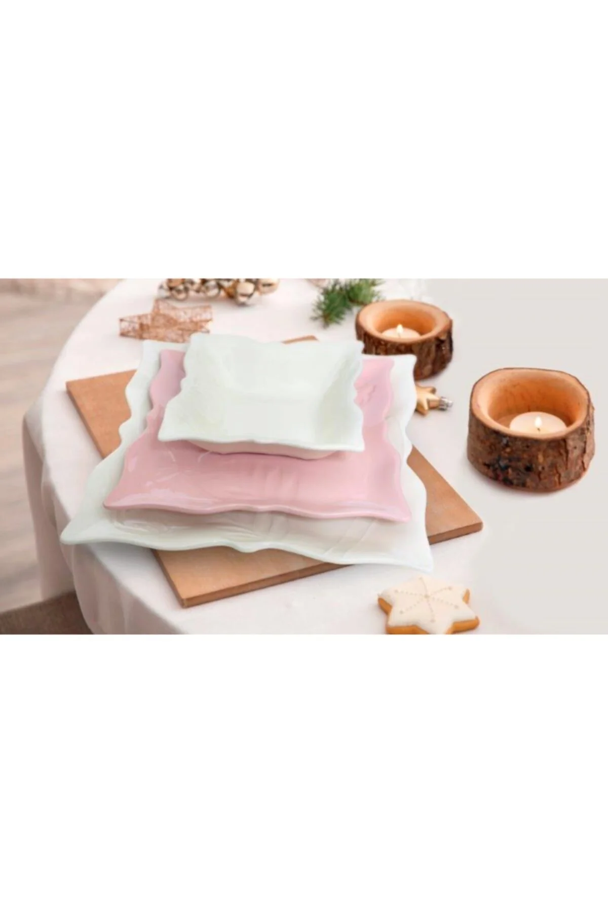 Pembe Stoneware 18 Parça Yemek Takımı 6 Kişilik