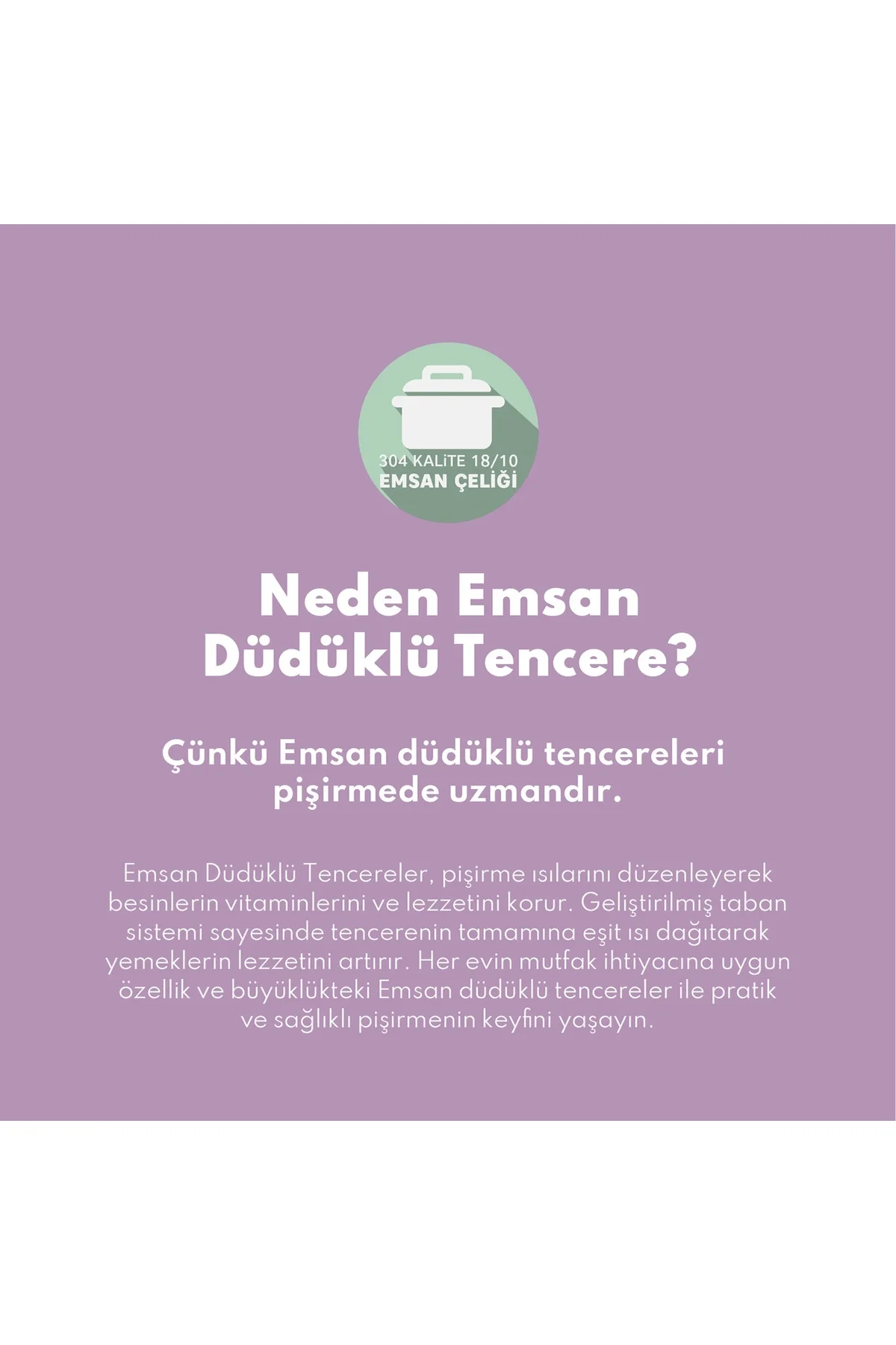 Burcu Paslanmaz Çelik Düdüklü Tencere 10 Lt - Emsan Görsel 2