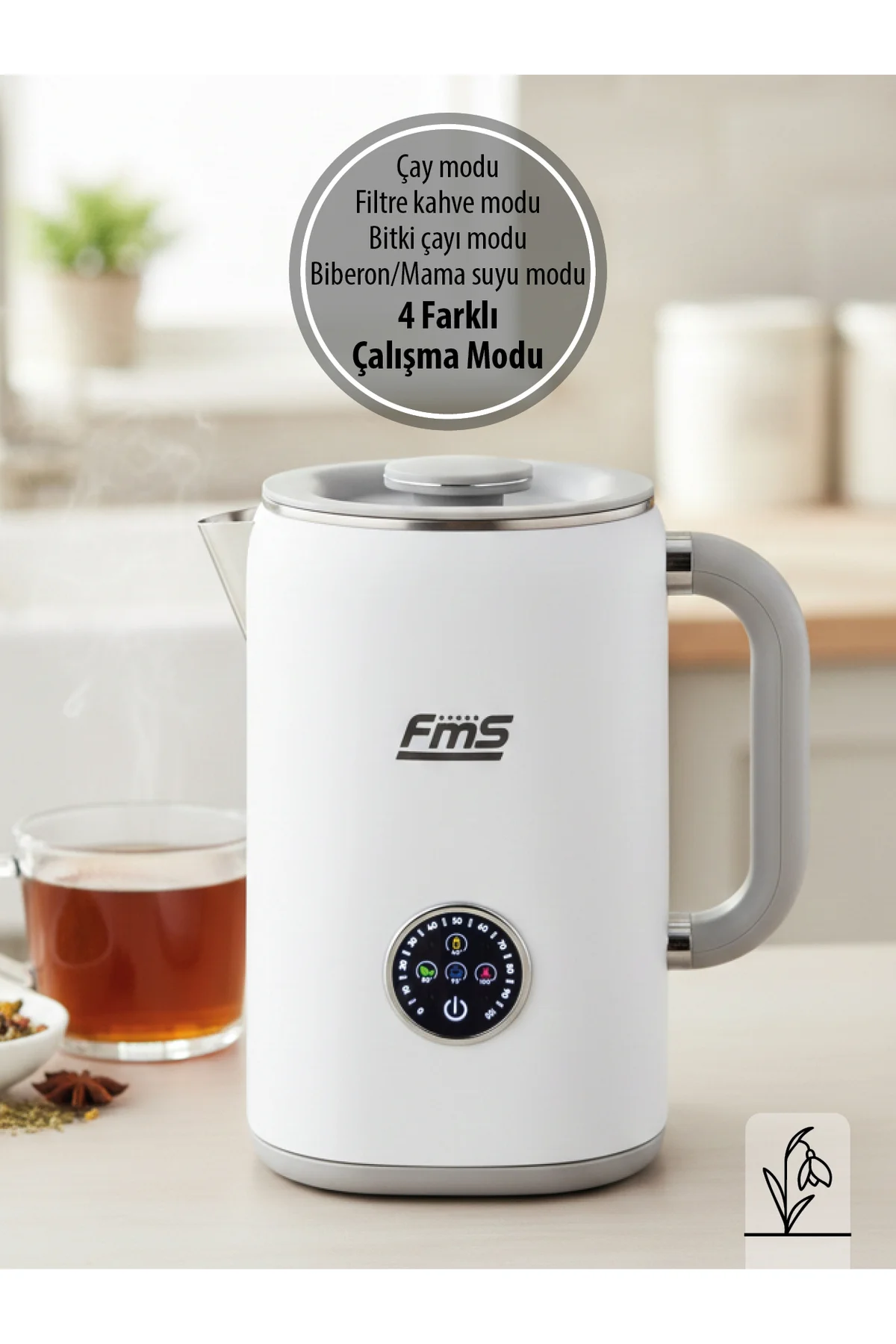 Life Pro Kettle E4001 | 1.7 Litre | Dokunmatik Ekran | | 1500W Hızlı Kaynama | Çelik Rezistans