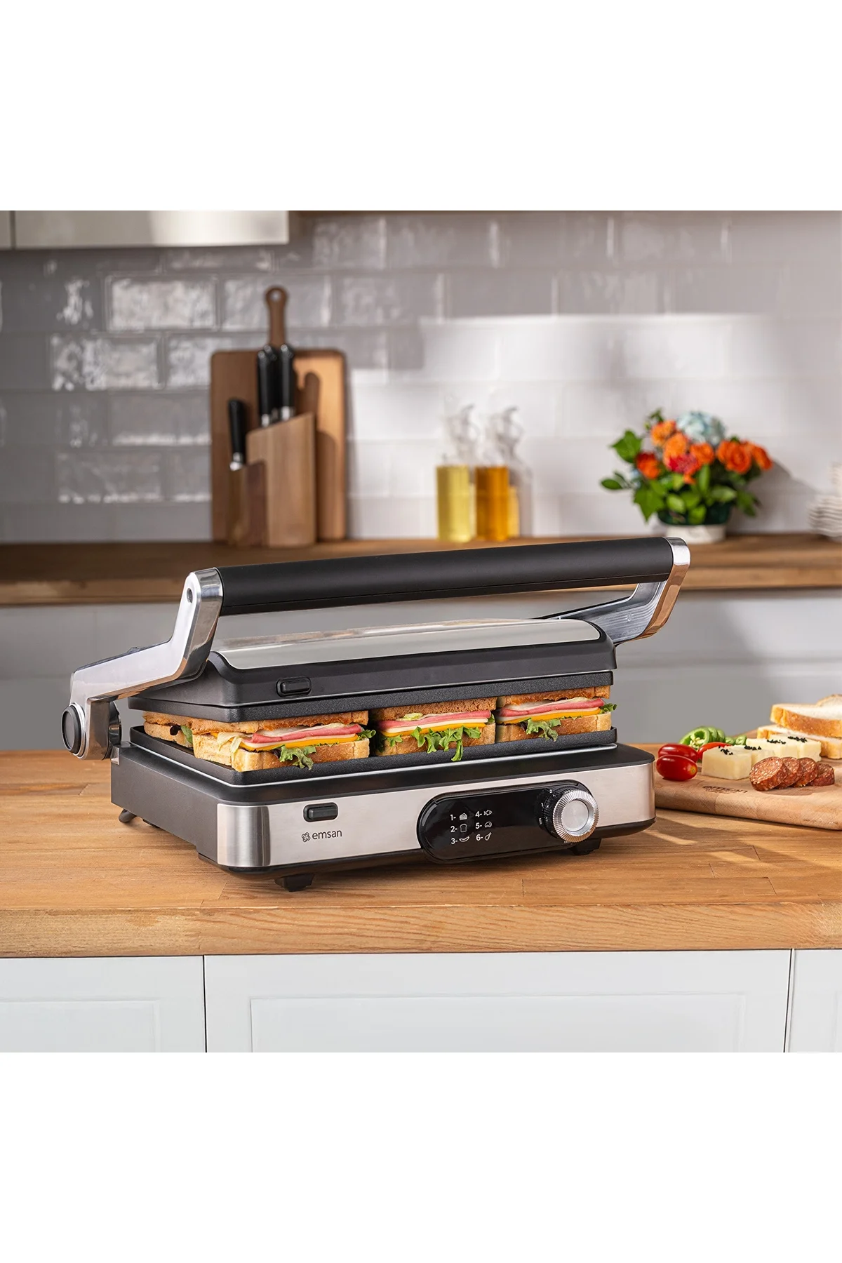 Grillmaster Inox Döküm Izgara ve Tost Makinesi 6 Dilim Kapasiteli