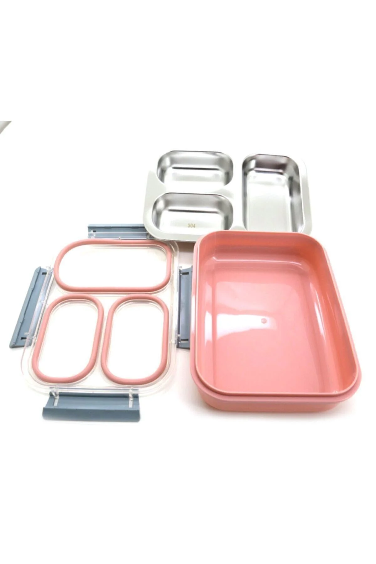 Penguen Üç Bölmeli Yemek Sefer Tası Pembe&amp;yeşil - İkbalHome Görsel 4