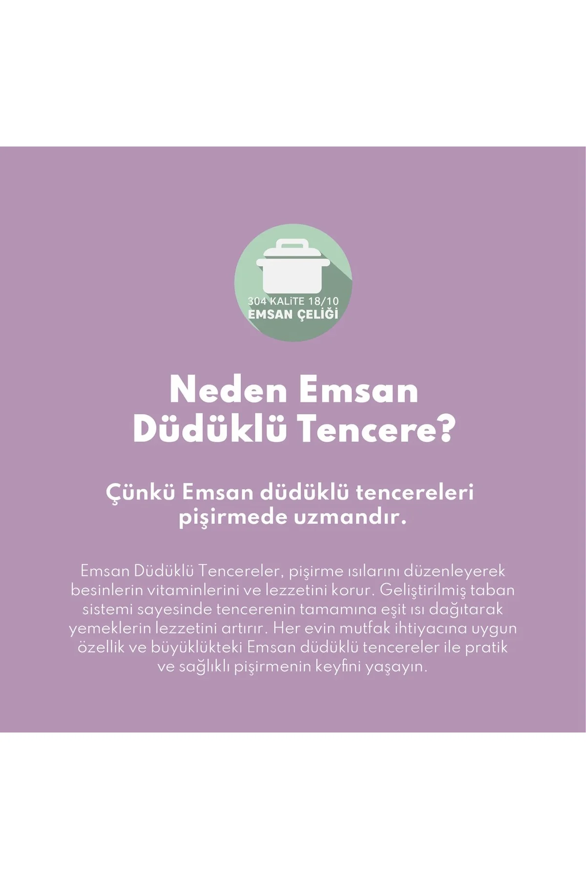 Burcu Paslanmaz Çelik Düdüklü Tencere 6 Lt - Emsan Görsel 3