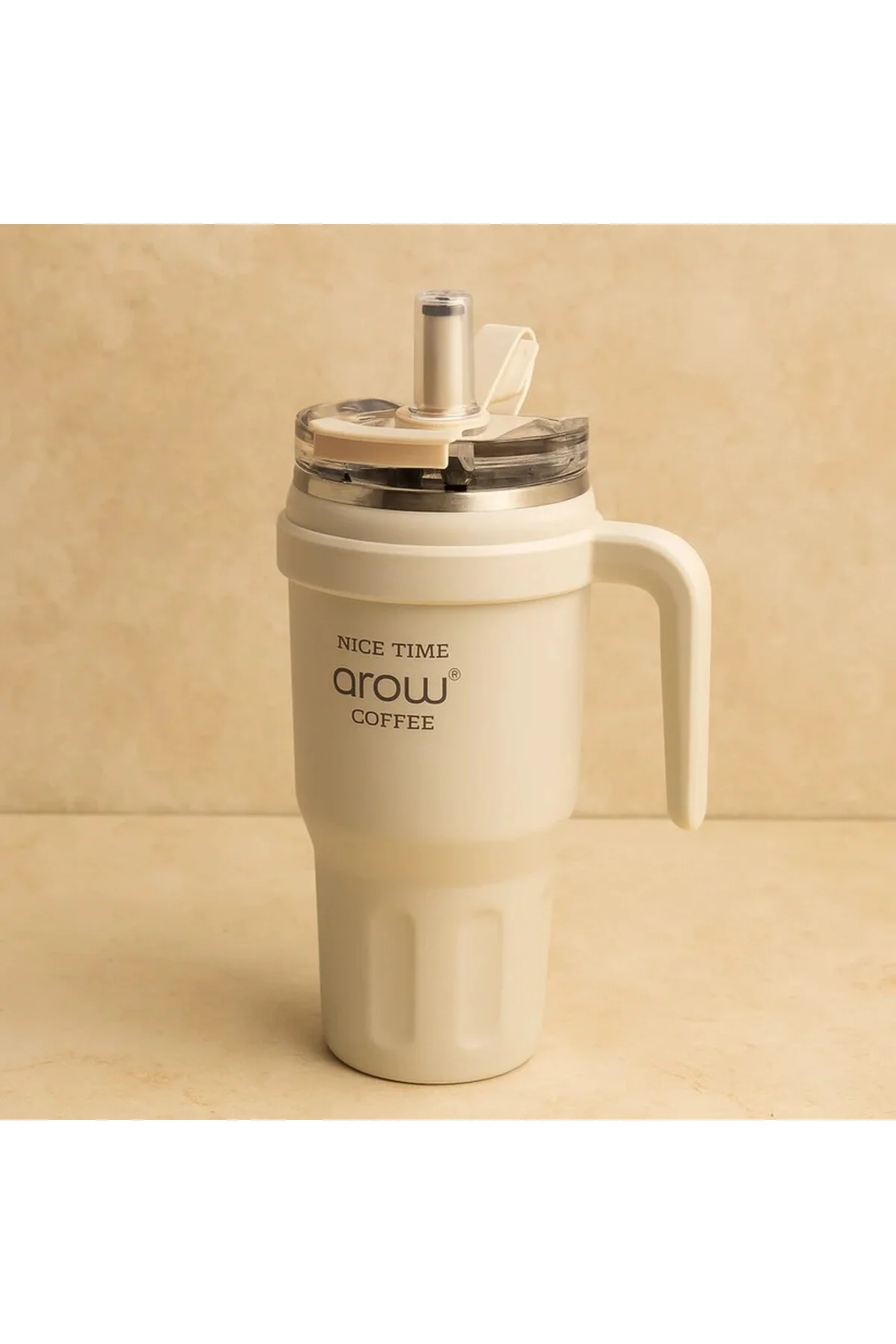 Arow Paslanmaz Çelik Tutmalı Termos Beyaz 1 Litre - Evcimo Home Görsel 4