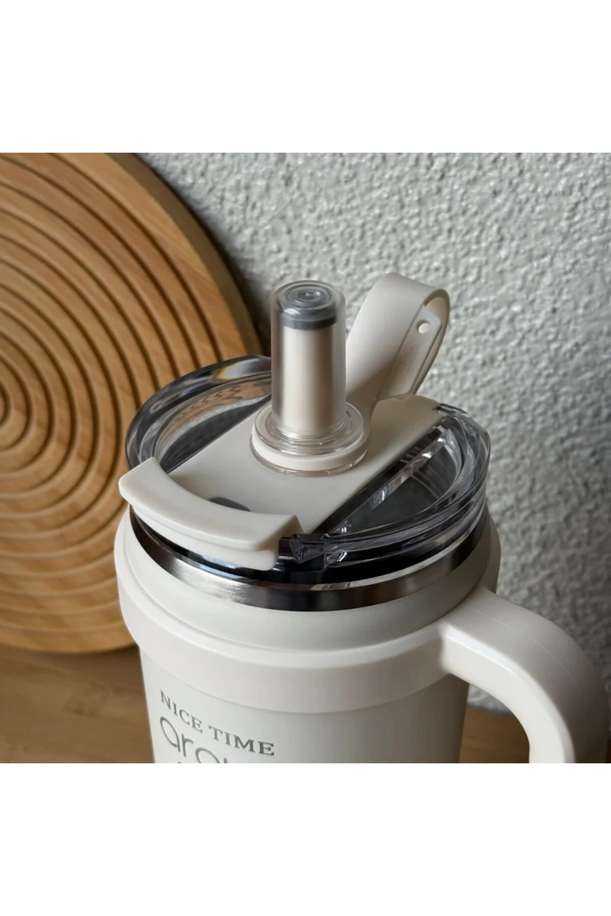 Arow Paslanmaz Çelik Tutmalı Termos Beyaz 1 Litre - Evcimo Home Görsel 2