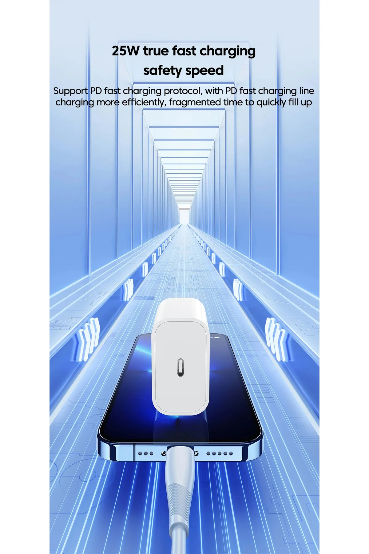 25 W QC 3.0 hızlı Charging Tüm Modellerle Uyumlu Pd Type C Turbo Hızlı Şarj Aleti Sadece Başlık Priz - pazariz Görsel 5