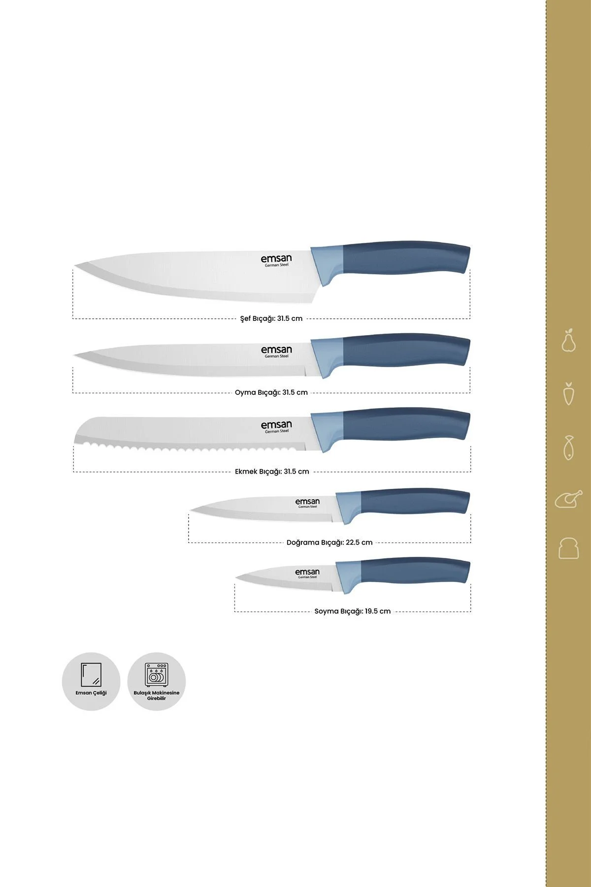 Royal German Steel Bıçak Seti - Emsan Görsel 2