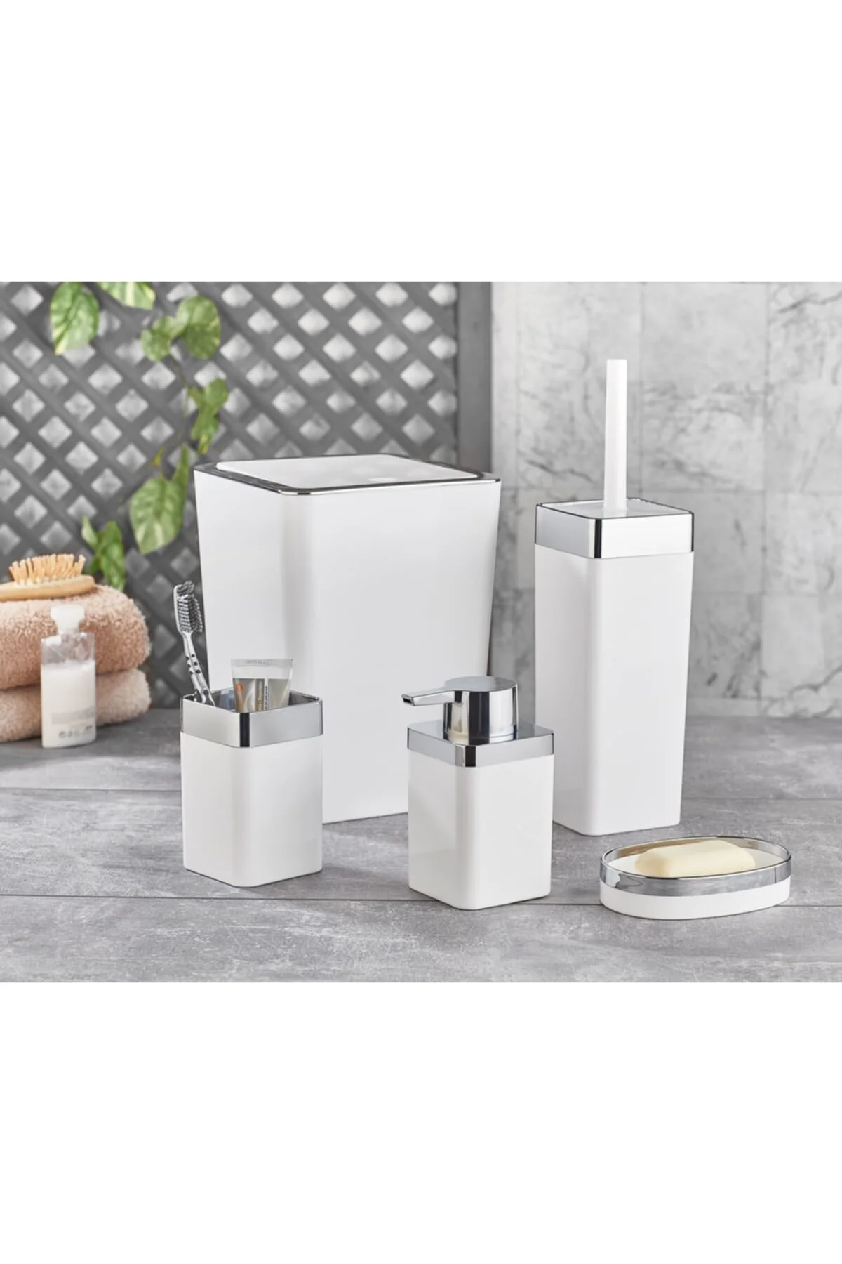 Lıfe Plus 5li Banyo Seti Beyaz