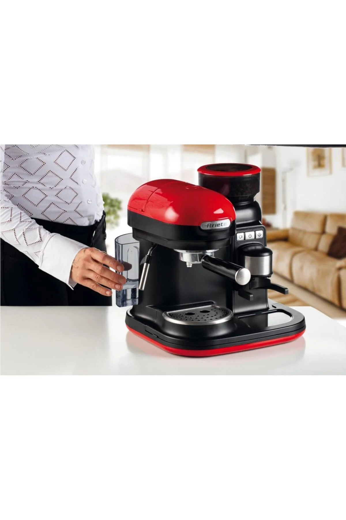 ARİETE Moderna 1318 Kırmızı Espresso Makinesi - ARIETE Görsel 4