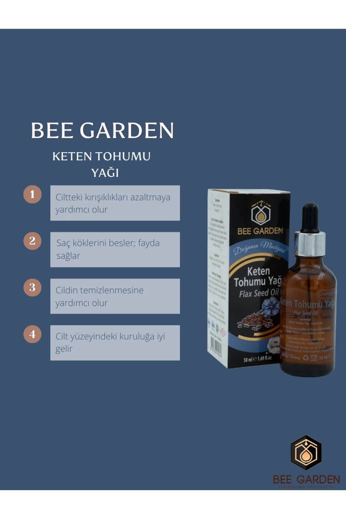 Saçları Nemlendirmeye Hızlı Uzamasına Yardımcı Orijinal Saf Keten Tohumu Yağı 50 Ml - pazariz Görsel 3