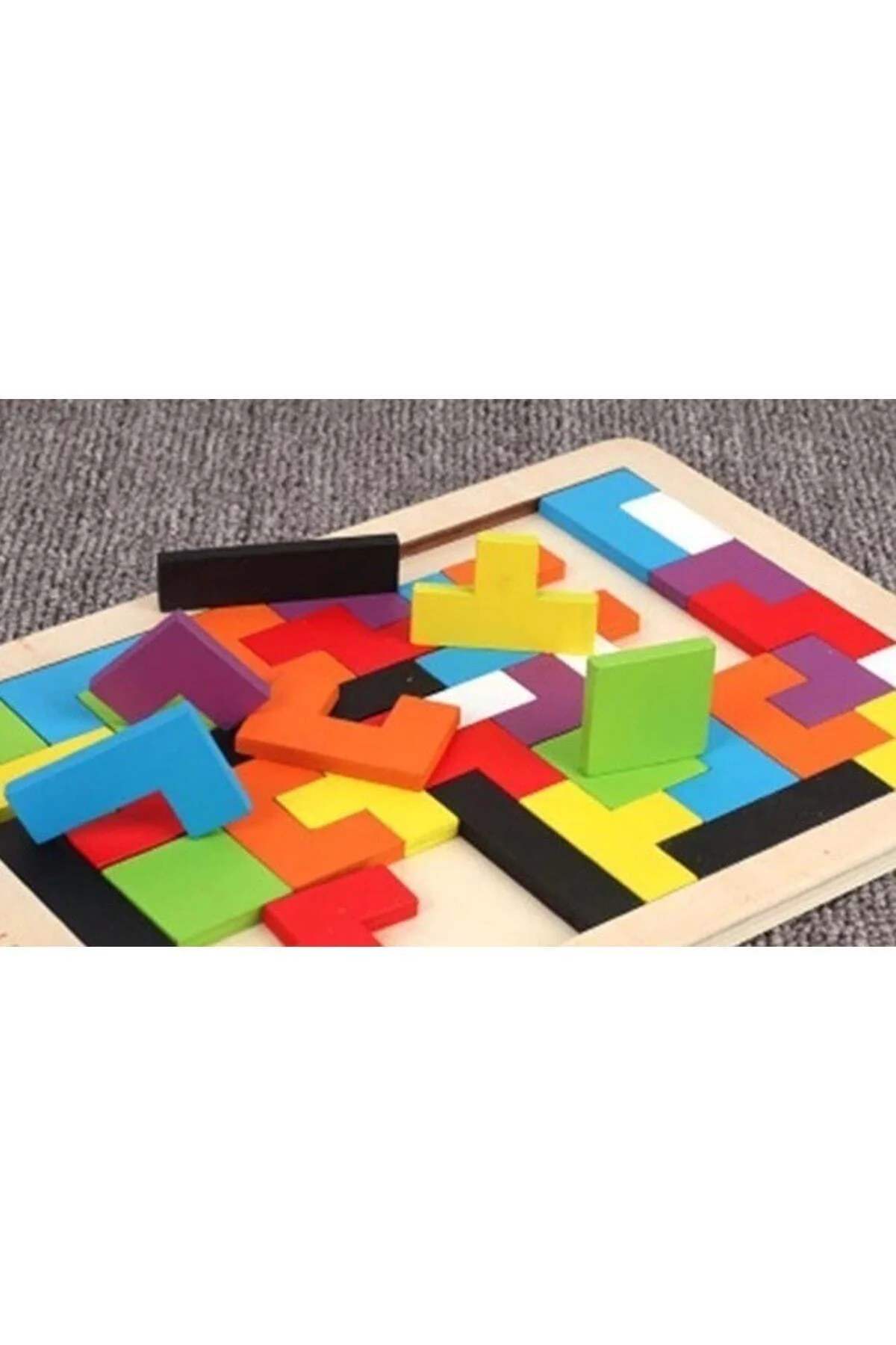 Toys Ahşap Tetris Eğitici Bultak Tetris Puzzle Çocuk Oyuncağı - pazariz Görsel 2