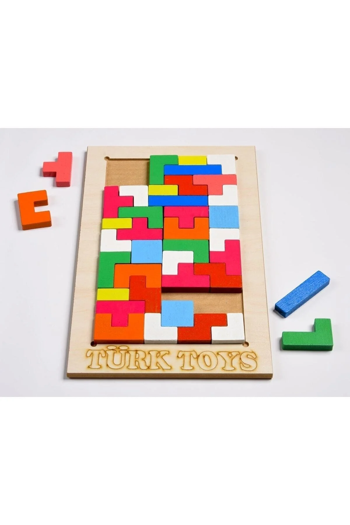Toys Ahşap Tetris Eğitici Bultak Tetris Puzzle Çocuk Oyuncağı