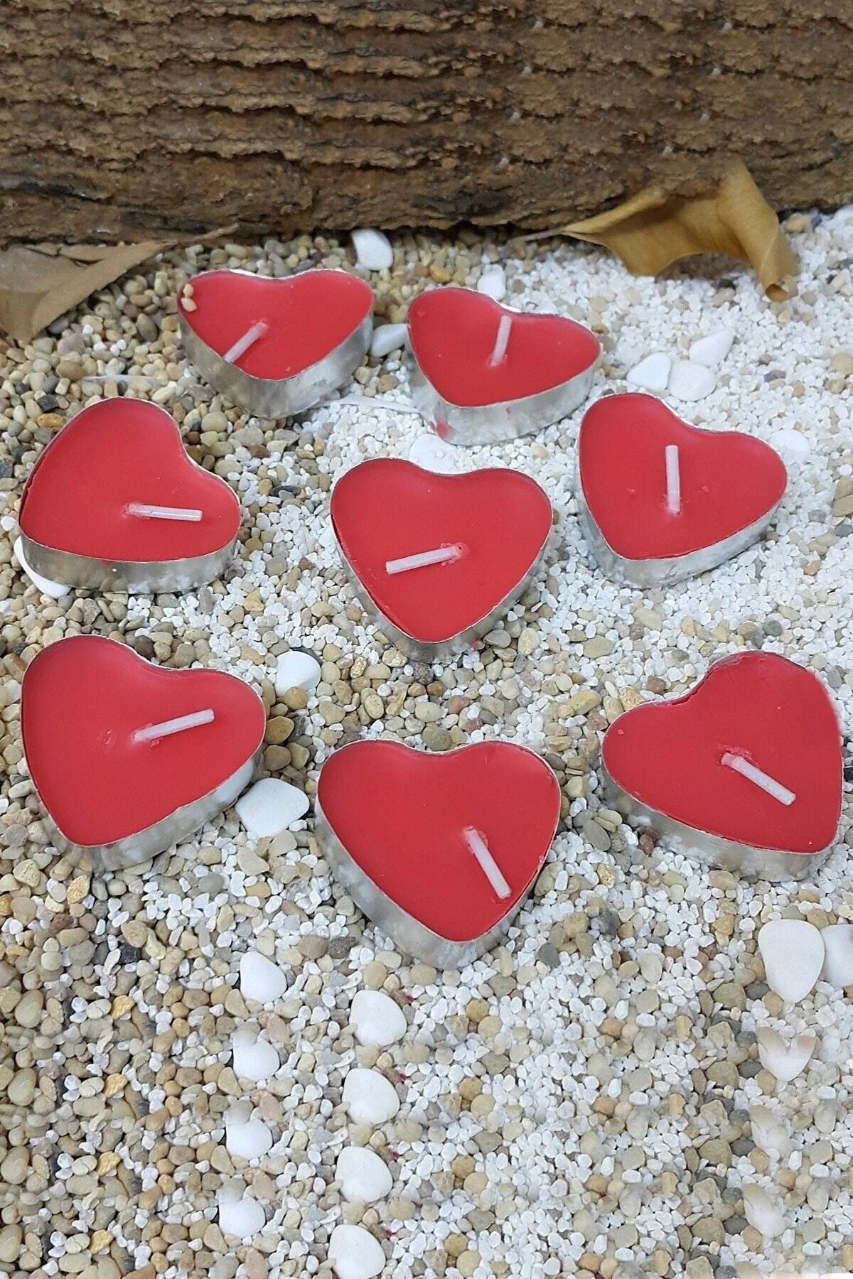 8 Adet Kalp Şeklinde Tea Light Mum - pazariz Görsel 2
