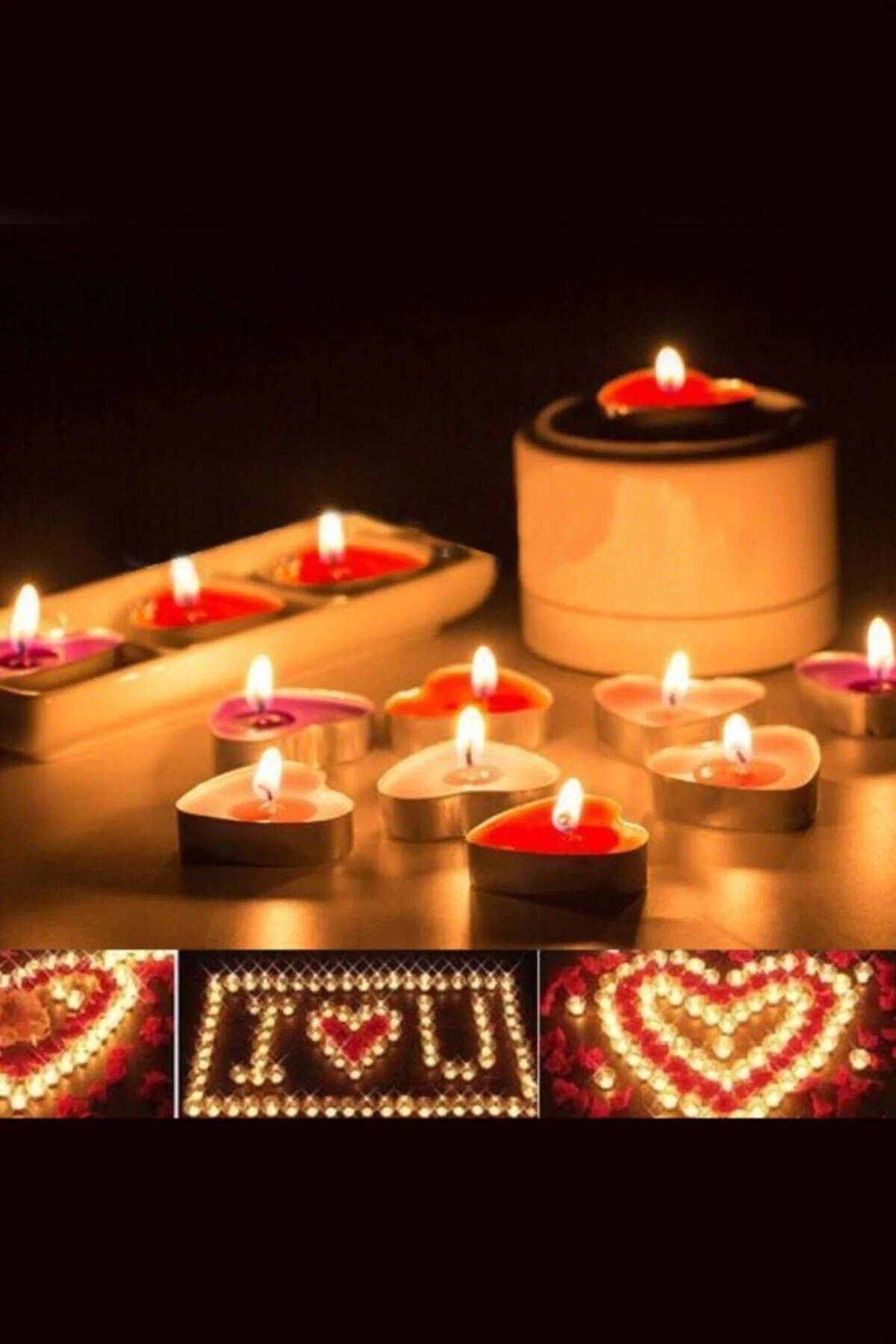 8 Adet Kalp Şeklinde Tea Light Mum - pazariz Görsel 4
