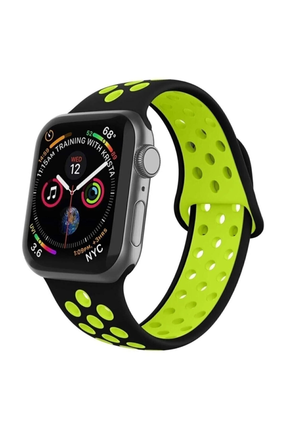 Watch Uyumlu Silikon Delikli Kordon Uyumlu Kayış Seri 42-44 Mm