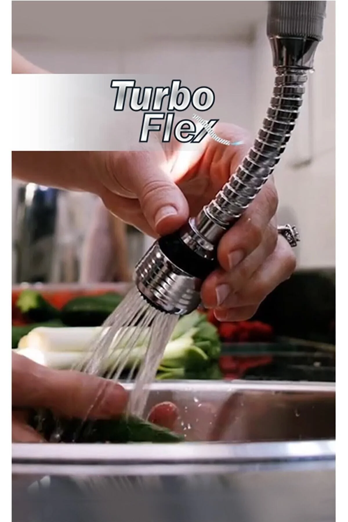 Turbo Flex Plastik Hortumlu Esnek Ayarlanabilir Musluk Başlığı 2 Aşamalı - pazariz Görsel 4