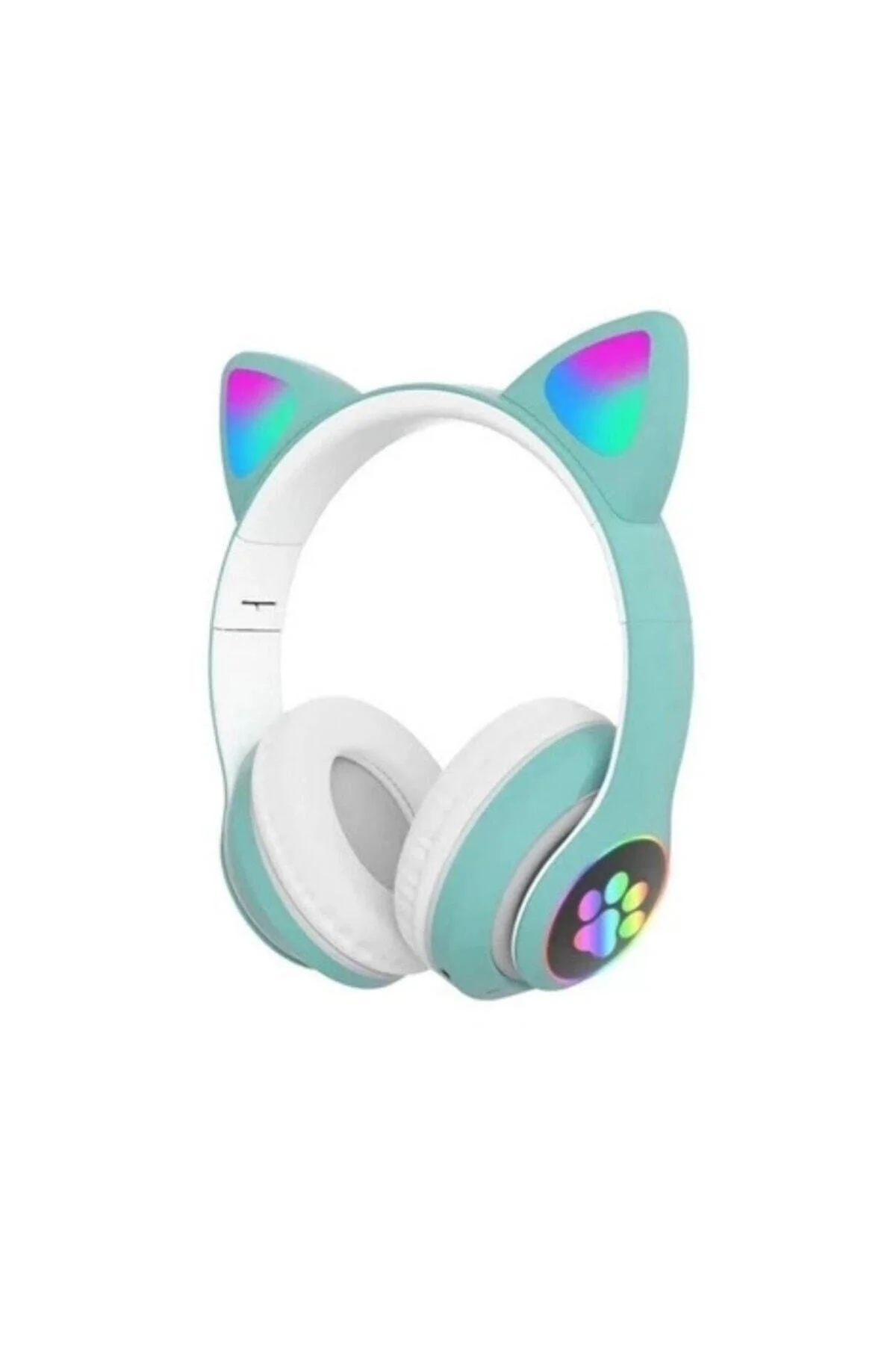 Rgb Işıklı Kedi Kulak Kulaküstü Bluetooth Kulaklık Mavi