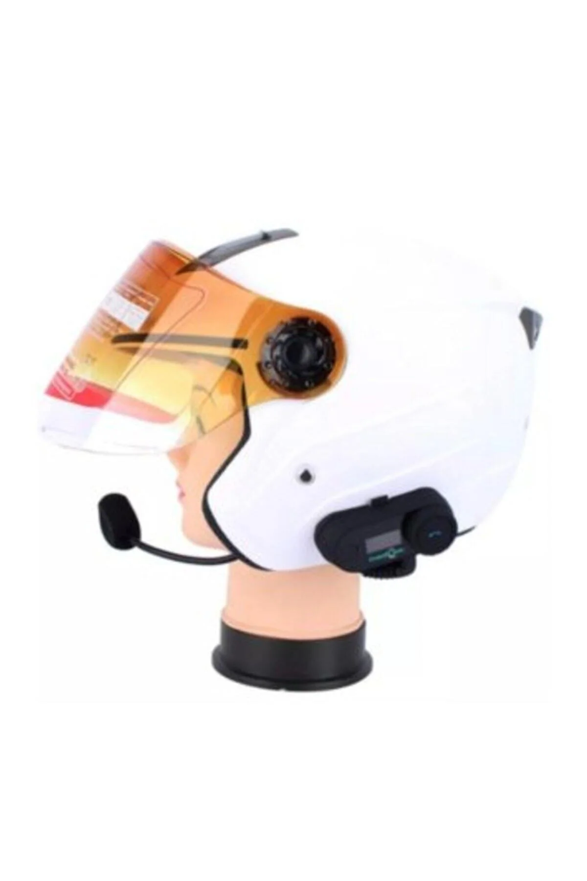 1km Telsiz Intercom Motosiklet Bluetooth Su Geçirmez Kask Kulaklık Lcd-ekran Fm-radyo - pazariz Görsel 4