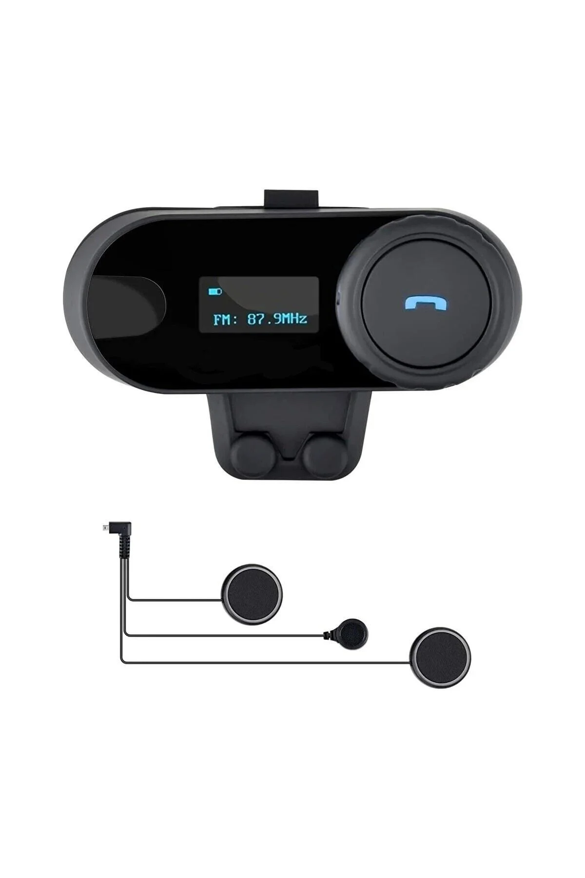 1km Telsiz Intercom Motosiklet Bluetooth Su Geçirmez Kask Kulaklık Lcd-ekran Fm-radyo - pazariz Görsel 5