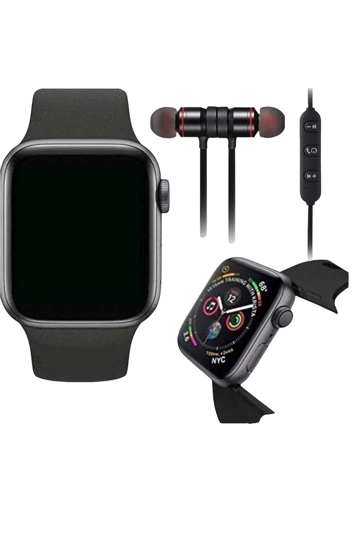 T500 Akıllı Saat Smart Watch Türkçe Menülü Mıknatıslı Mikrofonlu Bluetooth Kulaklık Boyundan